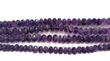 Amethyst 11MM faceted Roundel Beads, Good Color in 15" Length , natural Amethyst from Africa , Roundel beads Quality AA