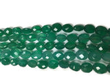 Green Onyx faceted Oval Shape 8x10MM . faceted briolettes Oval shape . length 8 Inch