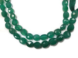 Green Onyx faceted Oval Shape 8x10MM . faceted briolettes Oval shape . length 8 Inch