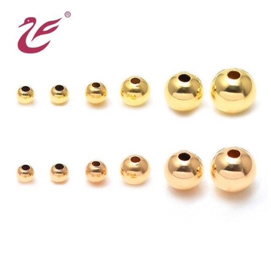 20 Pieces 4mm 14K Gold Plating Round beads , Jewelry Findings , seamless code 4