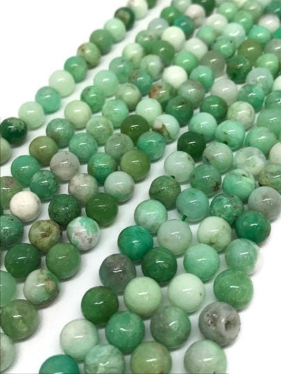 8MM Chrysoprase Smooth Round Beads, AA quality , natural gemstone beads. Length 15.5 Inch