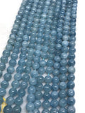 AA Quality 8mm Aquamarine Round Beads, Perfect Round Beads- Wholesale Price- Length 40 cm- Blue Aquamarine Beads