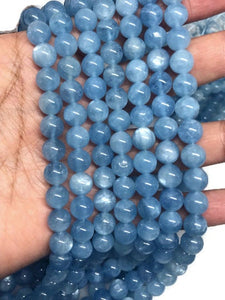 AAAA Quality 10mm Aquamarine Round Beads, Perfect Round Beads- Wholesale Price- Length 40 cm- Blue Aquamarine Beads