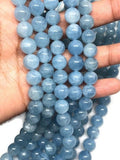 AAAA Quality 10mm Aquamarine Round Beads, Perfect Round Beads- Wholesale Price- Length 40 cm- Blue Aquamarine Beads