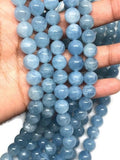 AAAA Quality 10mm Aquamarine Round Beads, Perfect Round Beads- Wholesale Price- Length 40 cm- Blue Aquamarine Beads