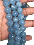 AAA Quality 12mm Aquamarine Round Beads, Perfect Round Beads- Wholesale Price- Length 40 cm- Blue Aquamarine Beads