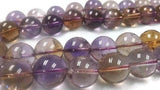 16MM Super Fine Quality , Ametrine Round Beads, 15.5 Inch Strand,AAA QUALITY . Natural Ametrine in mix color shade