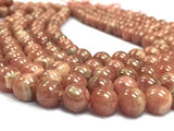 9mm Rhodochrosite Round Beads, Length 40mm, Good Quality