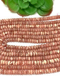 Rhodochrosite Roundel Beads 6MM- AAA Quality Length 40cm, Good Quality- Rhodochrosite Rondelles - Rhodochrosite Beads