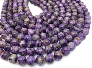 12mm Charoite Smooth Round Beads - 40 cm Length - AAA Quality - Gemstone Beads - Wholesale Price - Charoite Beads Origin Russia