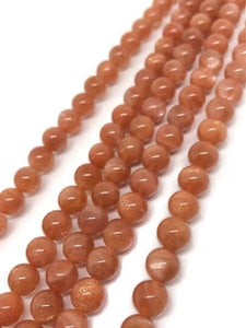 AAA Quality 8MM Sunstone Round Beads 15.5" Strand, Top Grade sunstone Round shape. natural sunstone