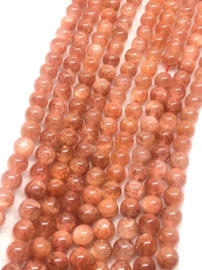 Sunstone Round Beads 6 mm AAAA Quality 40 cm Strand, Top Grade sunstone Round shape. natural sunstone beads