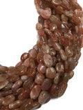 Sunstone Smooth Oval, 7x9mm to 8x10mm size, 15" Strand, Quality AA , natural gemstone beads