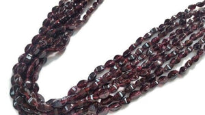 Garnet Smooth fancy shape , Natural Red Garnet , length 15"  . Smooth shape garnet beads .