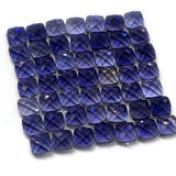 Iolite Faceted cushion cabs 6mm Size- AAAA Quality - Very Good Color- Pack of 2 Pc - Iolite Cushion Cut - Iolite Square Cut Cabs