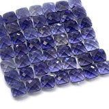 Iolite Faceted cushion cabs 6mm Size- AAAA Quality - Very Good Color- Pack of 2 Pc - Iolite Cushion Cut - Iolite Square Cut Cabs