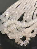 Rainbow (2 Strand Pack) Moonstone Smooth Roundel, graduated strand Beads size 5-8 MM AAA quality and length 18
