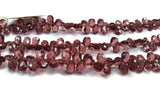 Garnet Rhodolite faceted Pear Briolette, 5X7 mm  8 Inch Strand