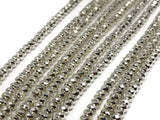 6MM  Hematite Faceted Roundel Silver Coating, AAA Quality , hematite beads 16 Inch Length