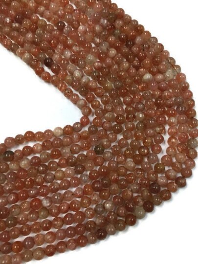 Sunstone Round Beads, 4 - 4.5mm size, 14