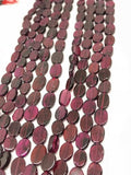 Garnet Smooth Flat Oval Shape 5X7MM , Natural Good Quality Garnet Beads , Indian garnet beads .