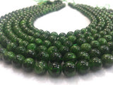 8mm Chrome Diopside Smooth Round , Very good quality,length 16 inch Necklace Natural Chrome Diopside,country of origin Russia