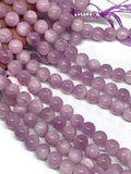 6MM Kunzite Round Beads, AAA Quality, Length 40cm -Natural Kunzite Beads-Purple Color origin brazil