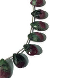 Ruby zoisite 11x15 - 13x16 mm - Ruby Zoisite faceted Pear Briolette - 16 Beads - 9 Inch Strand- Top Quality Ruby Zoisite Tear Drop