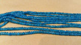 Neon Apatite faceted Rondelle 3 - 3.5mm AAA grade, top quality, Blue Apatite faceted