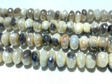 10 Pcs - 8 MM Moonstone Faceted Roundel Coated Beads - Good Quality faceted beads- Cream Color