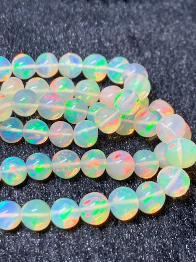 Ethiopian Opal Round 4-6M Beads,16 Inches Strand,Superb Quality,Natural Ethiopian Opal round beads , code #3 Precious gemstone, lots of fire