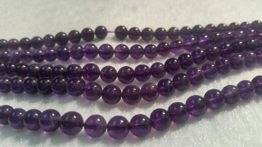 7MM Amethyst Round Beads , Length 40cm, Natural Amethyst Round .Good Quality