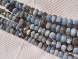 Blue Opal 8M with Grey Matrix , African Opal Faceted Rondelle 8 Inch Length, Super Quality , Blue Opal faceted Roundel