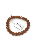 Sunstone Bracelet 8 mm size- Code #1 - Sunstone Round Bracelet -Natural Sunstone Beaded Bracelet - Length 7.5 Inch in Stretchable Cord