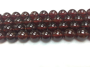 Hessonite Garnet Round Beads 10 mm size - Top Quality Beads- Length 40 cm