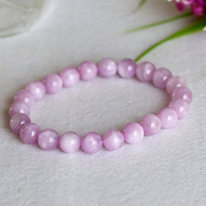 8MM Kunzite Bracelet , Beautiful Purple Bracelet, Natural Kunzite Round Beaded Bracelet , Gemstone beads Code :- CT