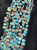 Natural Turquoise Smooth Pear shape 6X8MM . American Turquoise Top Quality briolette . length of strand 8" , Turquoise coating ,