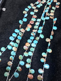 Natural Turquoise Smooth Pear shape 6X8MM . American Turquoise Top Quality briolette . length of strand 8" , Turquoise coating ,