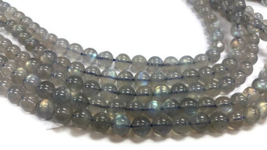 8mm Size- Labradorite Round beads, Perfect round , top quality with blue and yellow Fire 15.5