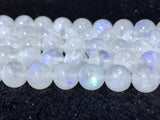 Moonstone 8MM Half strand Round Beads , Rainbow Moonstone beads, Length 7.5" and AAA Quality,Origin India,Perfect round with blue flash