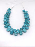 Turquoise Smooth Pear shape 7X10MM . Chilean Turquoise briolettes . length of strand 8", natural Turquoise