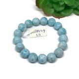 Larimar Bracelet 12M size Code# L3 Natural Super Quality Origin Dominican Republic Larimar Round bracelet Length 7.5 Inch Strech Cord .