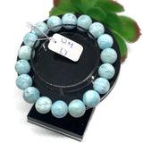 Larimar Bracelet 12M size Code# L7 Natural Super Quality Origin Dominican Republic Larimar Round bracelet Length 7.5 Inch Strech Cord .