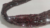 5 Strands- Garnet Square Shape 5mm, Length of strand 16"- Garnet Square Beads