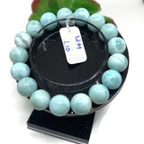 Larimar Bracelet 12M size Code# L10 Natural Super Quality Origin Dominican Republic Larimar Round bracelet Length 7.5 Inch Strech Cord .