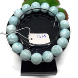 Larimar Bracelet 12M size Code# L13 Natural Super Quality Origin Dominican Republic Larimar Round bracelet Length 7.5 Inch Strech Cord .