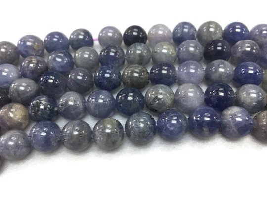 Tanzanite Round Beads 14 mm Size - Length 40 cm Good Quality Beads - Tanzanite Beads