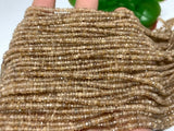 4MM Brown Zircon Faceted Roundel 4mm Top Quality micro faceted , Genuine Zircon, Length 13.5 Inch