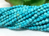 Turquoise 3M Faceted Round shape . Top Quality dyed howlite Turquoise color beads, Length 16" ,