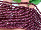 Garnet Faceted 3mm Roundel , Red Garnet Faceted, Faceted Rundel Top Quality , made in china. Country of origin India